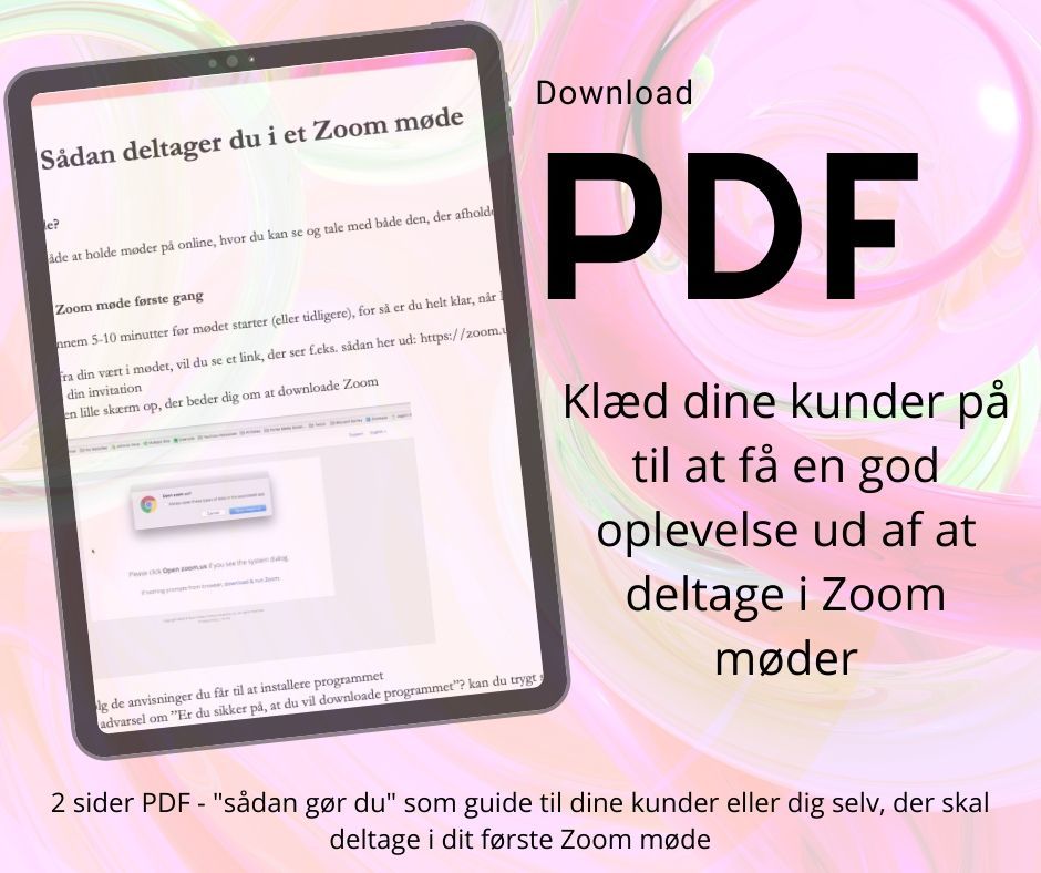 Deltager i et Zoom møde - downloade PDF
